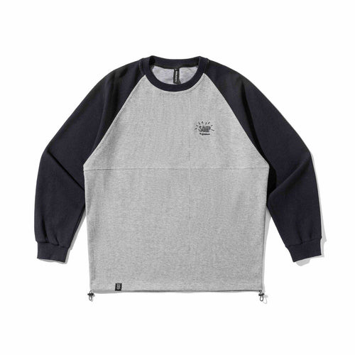 Unisex Raglan‑Sweatshirt mit Thermowaffelstruktur, Kordelzugsaum und dezenter Bruststickerei Echoarchiv