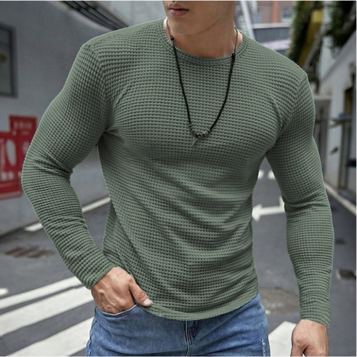 Herren Langarmshirt aus strukturiertem Stoff Echoarchiv