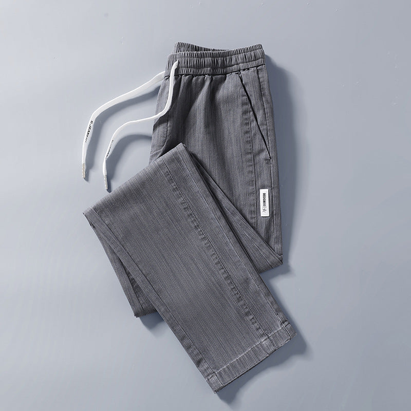 Herren bequeme Chinohose mit verstellbarem Bund und seitlichen Taschen Echoarchiv