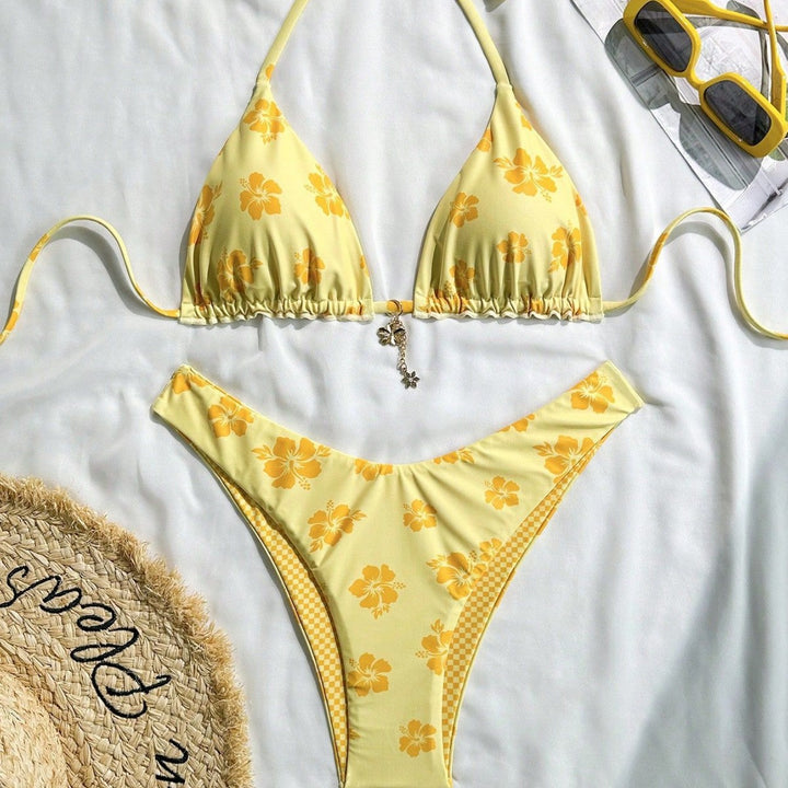 Damen Triangel-Bikini mit verspieltem Blumendesign Echo Archiv