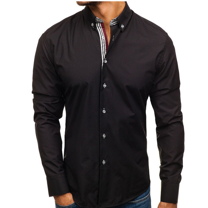 Herren Elegantes Slim-Fit Hemd mit Kentkragen Echoarchiv