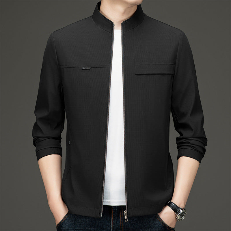 Herren elegante und sportliche Übergangsjacke mit Stehkragen Echoarchiv