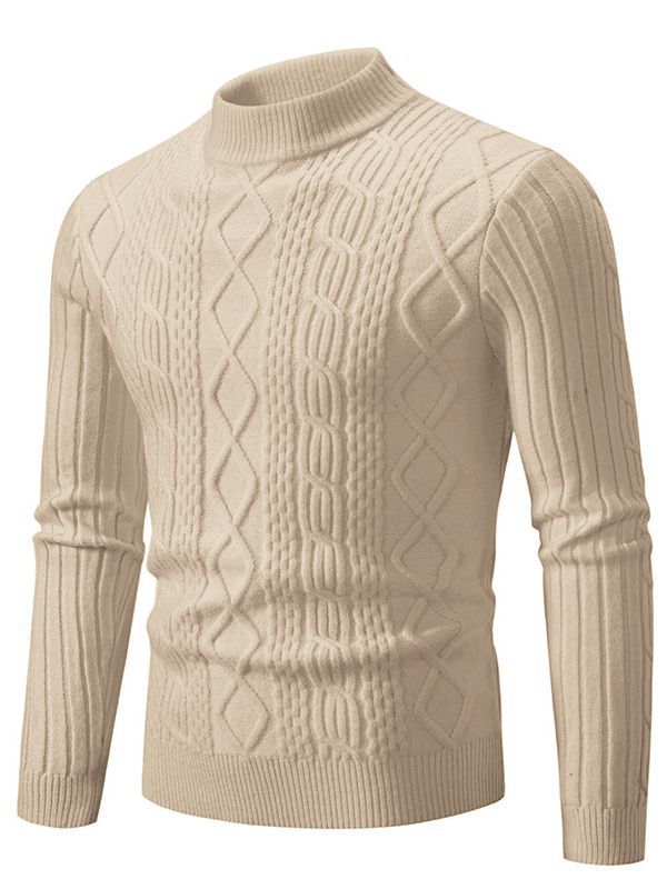 Herren Rollkragenpullover mit strukturiertem Rippdesign Echoarchiv