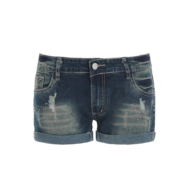 Damen Jeans-Shorts mit funkelnden Akzenten und modischem Design Echo Archiv