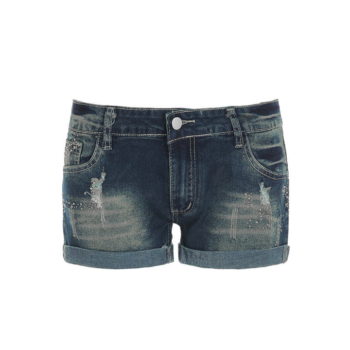 Damen Jeans-Shorts mit funkelnden Akzenten und modischem Design Echo Archiv