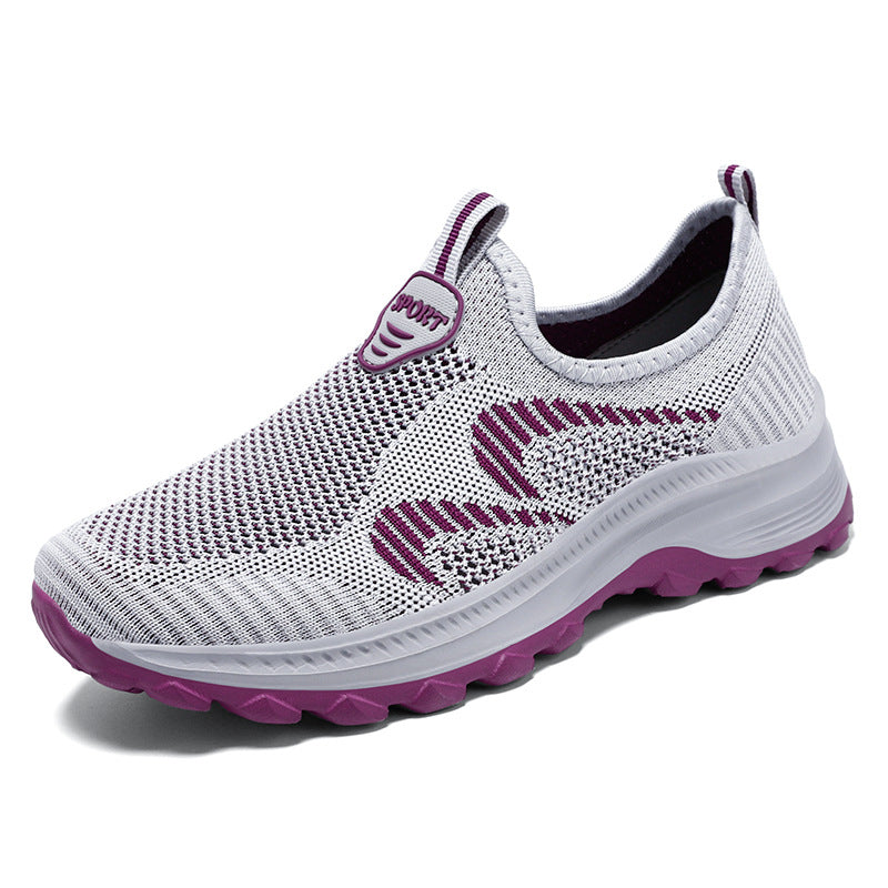 Damen nan leichter gestrickter Slip-On Komfortsneaker mit elastischem Einstieg, atmungsaktivem 3D-Strick und gedämpfter EVA-Keilsohle Echo Archiv