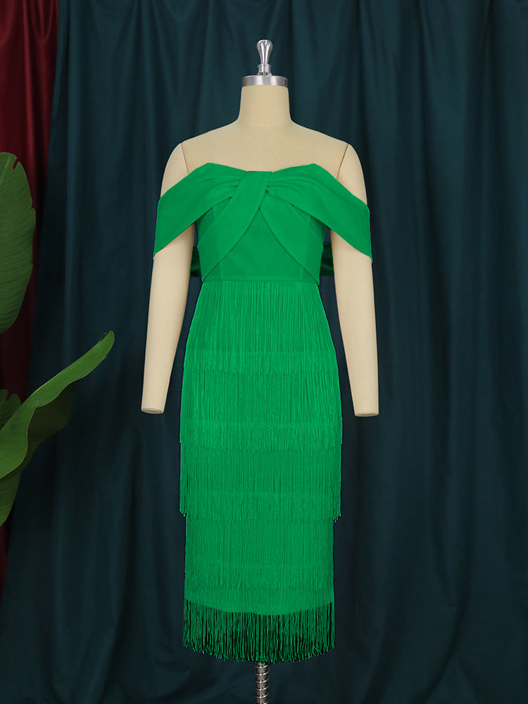 Damen Cut-out Cocktailkleid mit Fransen Echo Archiv