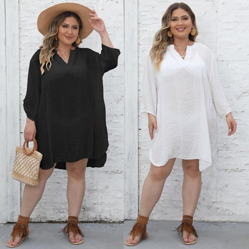 Damen lässiges Strandkleid mit seitlichem Schlitz Echo Archiv