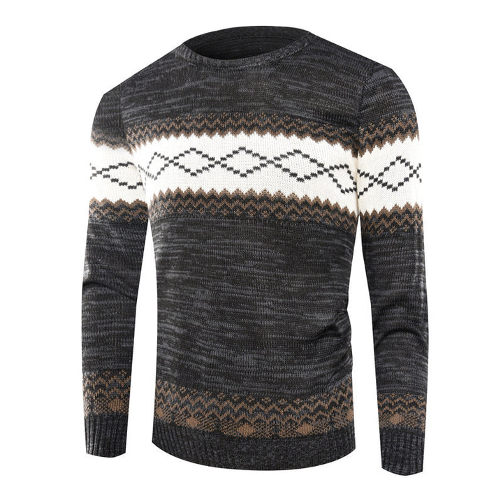 Herren Strickpullover mit modernem geometrischen Muster Echoarchiv