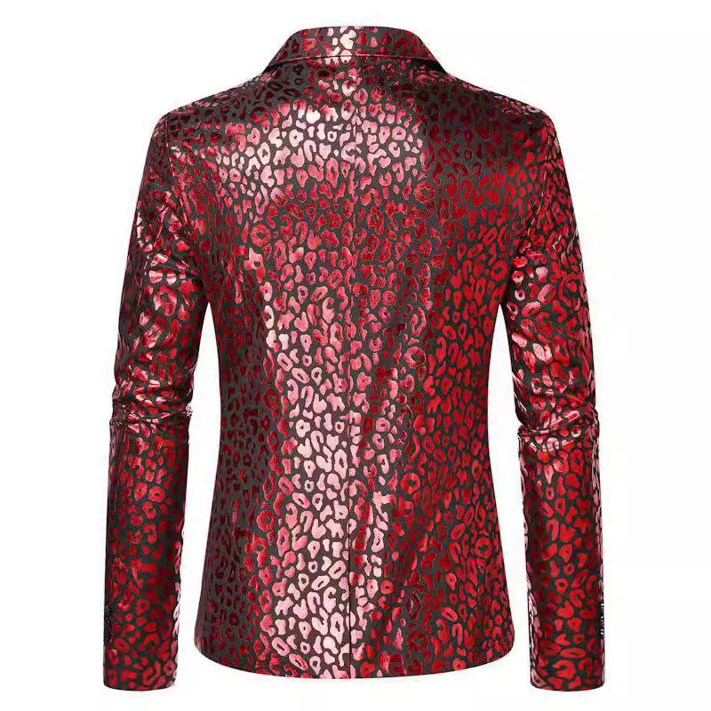 Herren Glamouröser Leopardenmuster Blazer Echoarchiv
