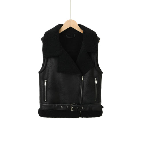 Damen Weste aus Kunstleder mit Fleece-Futter Echo Archiv