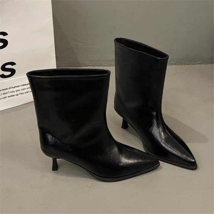 Damen spitz zulaufende Stiefelette mit sculpted Kitten-Absatz und mid-calf Schaft Echo Archiv