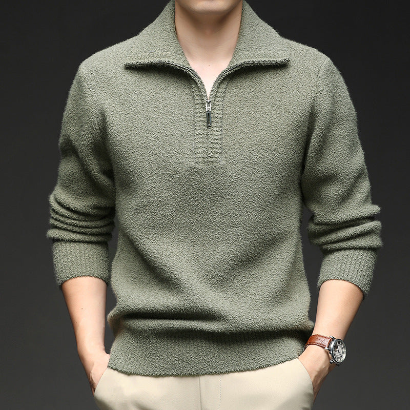 Herren Pullover mit hohem Kragen und Reißverschluss Echoarchiv