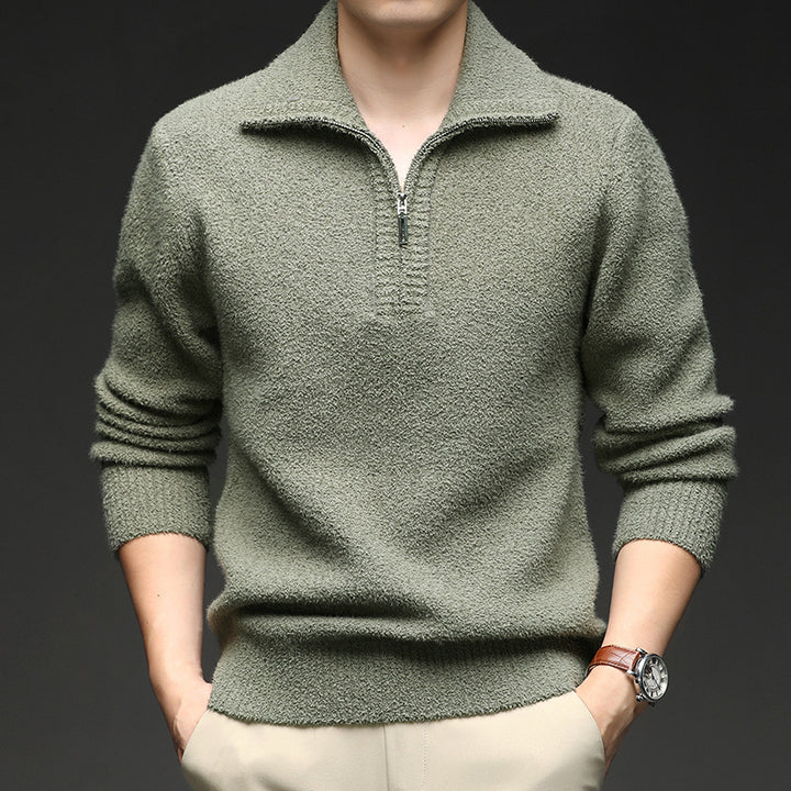 Herren Pullover mit hohem Kragen und Reißverschluss Echoarchiv