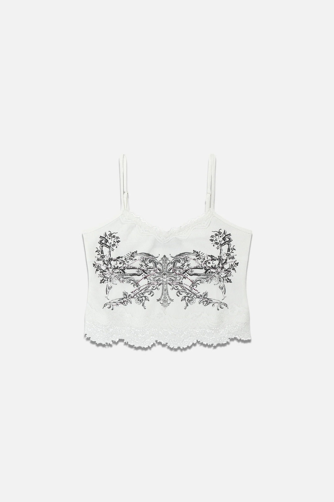 Damen Spitzencamisole mit floralem Druck Echo Archiv