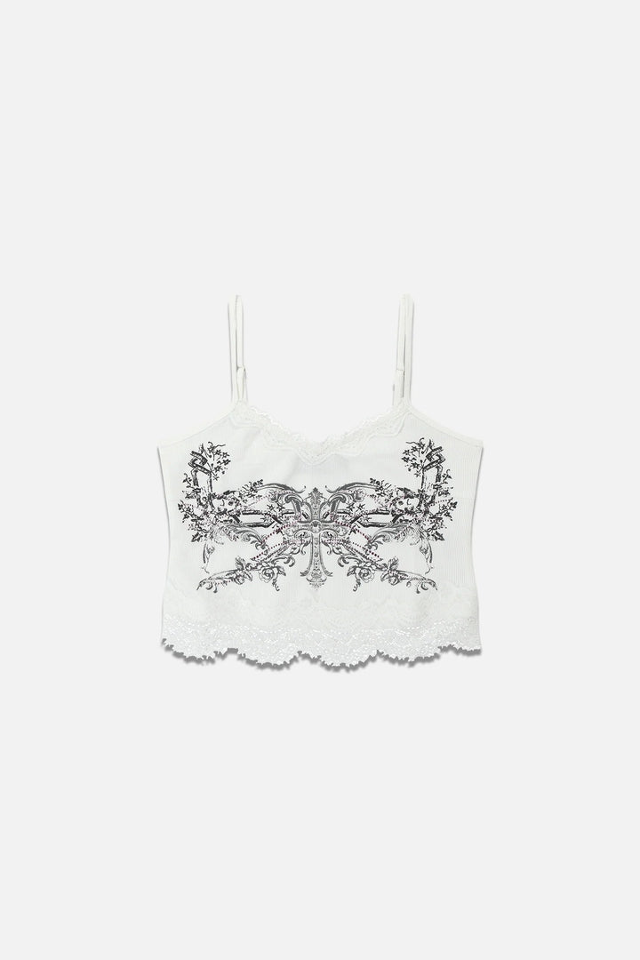 Damen Spitzencamisole mit floralem Druck Echo Archiv