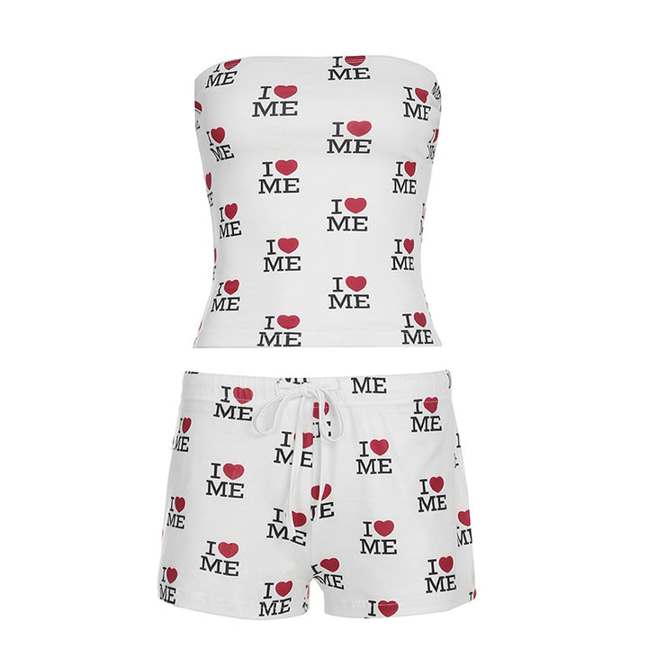 Damen Bandeau-Top mit modischem Druck Echo Archiv