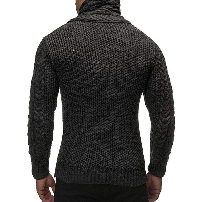 Herren Strapazierfähiger Strickpullover mit asymmetrischem Kragen Echoarchiv