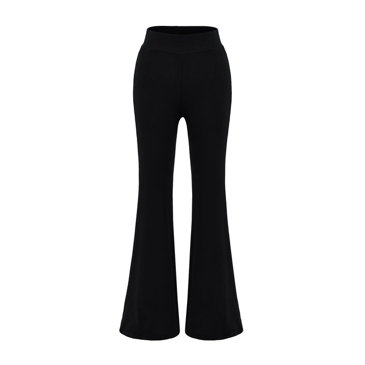 Damen High-Waist Flared Jersey-Leggings mit ausgestelltem Beinabschluss Echoarchiv