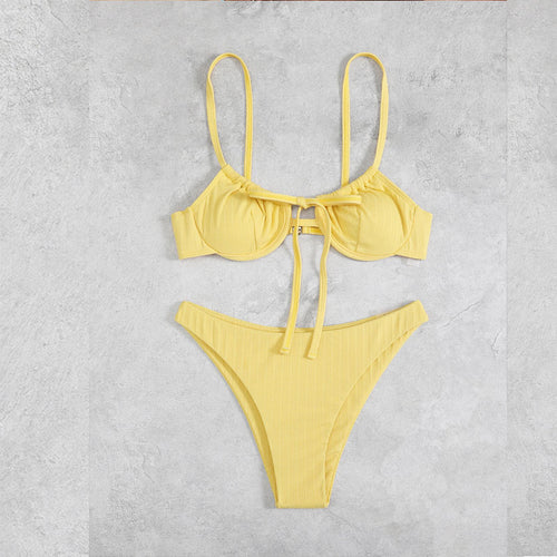 Damen Bikini-Set mit verstellbaren Trägern und raffiniertem Knoten Echo Archiv