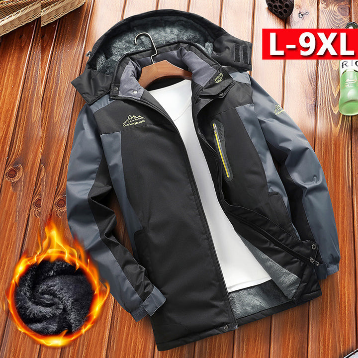 Herren gefütterter Winter‑Outdoorparka mit Teddyfleece‑Innenlage, Kapuze und wasserabweisender Shell Echoarchiv