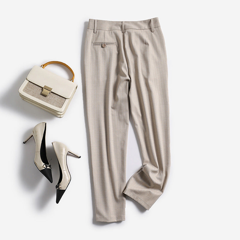 Damen Elegante und bequeme Hochtaillierte Anzughose Echoarchiv