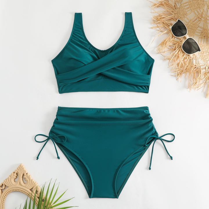 Damen Bikini-Set mit schickem Wickeloberteil und hoch taillierten Höschen Echo Archiv