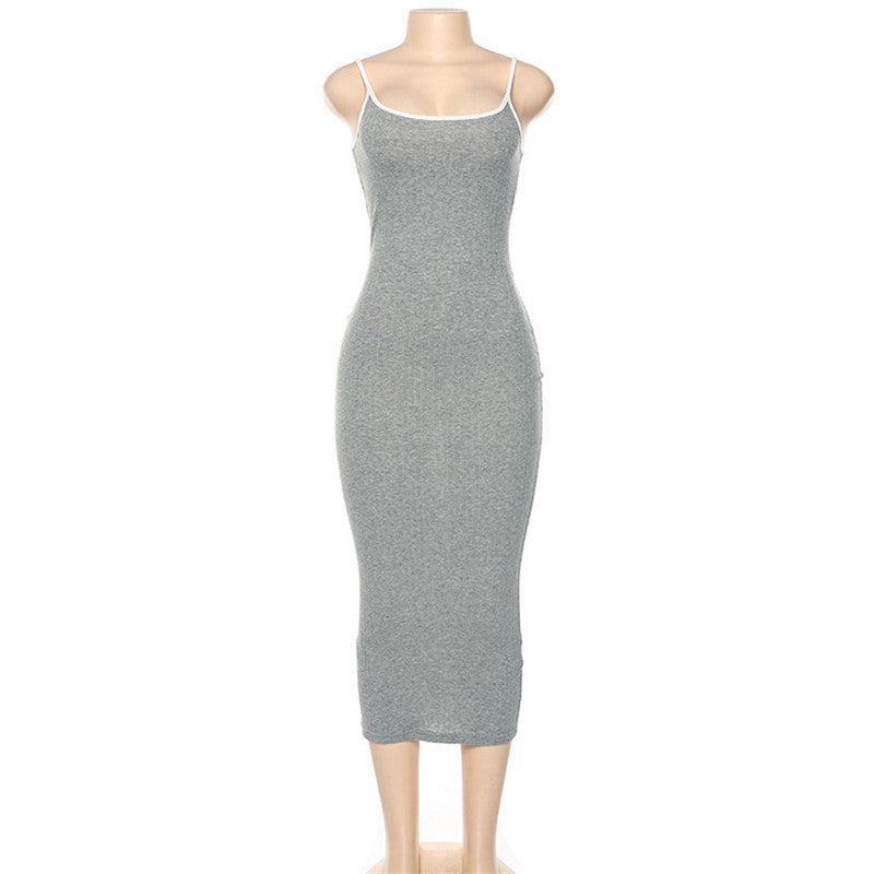 Damen Figurbetontes Maxikleid mit Spaghettiträgern und feinem Stretch Echo Archiv