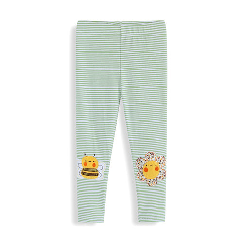 Mädchen Leggings mit fröhlichem Bienen- und Blumenmotiv Echo Archiv