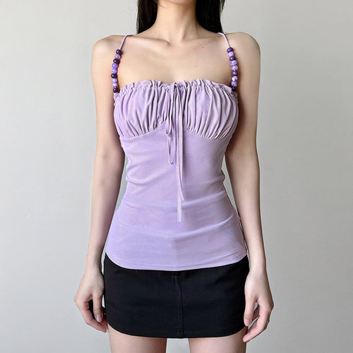Damen lässiges Top mit raffiniertem Rüschendesign und dekorativen Trägerdetails Echo Archiv