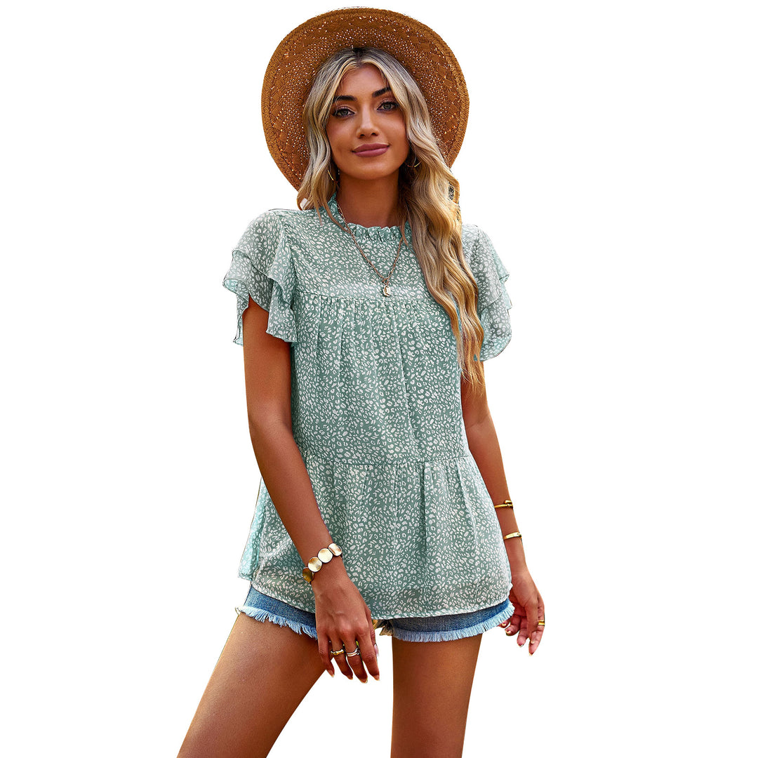 Damen Bluse mit Volantärmeln und frechem Muster Echo Archiv