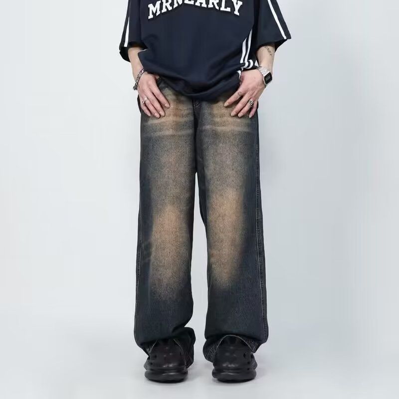 Herren Wide-Leg Jeans im lässigen Vintage-Design mit einzigartiger Waschung Echoarchiv
