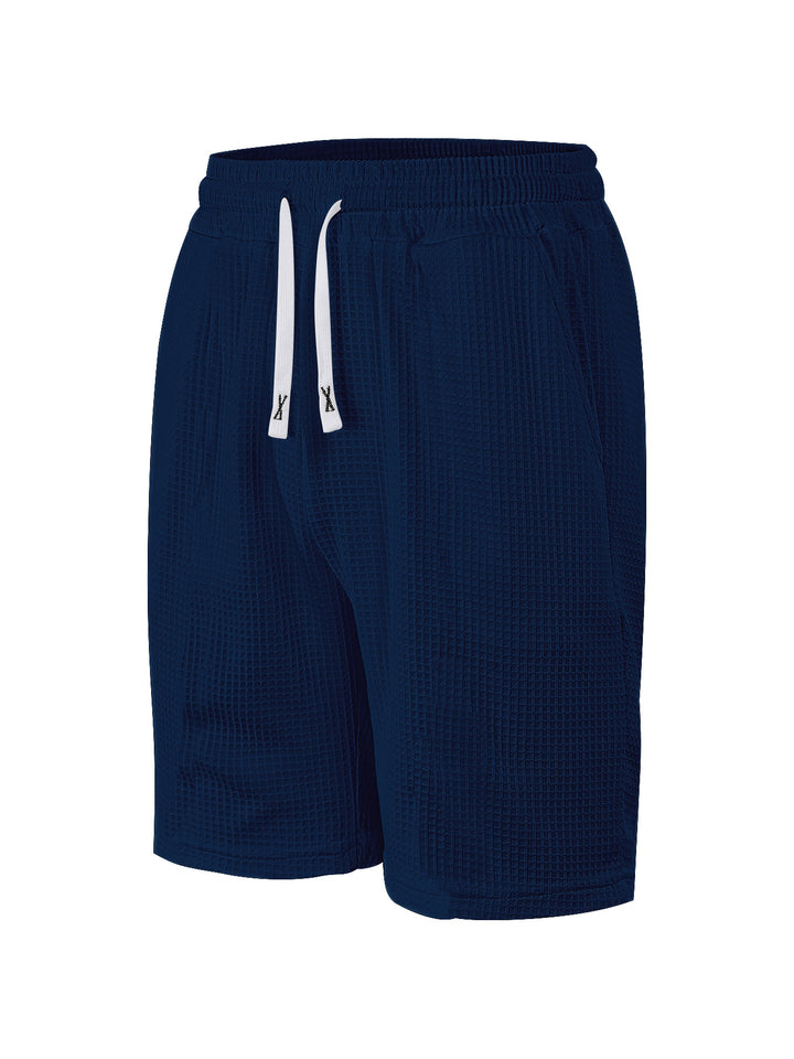 Herren nan atmungsaktive Waffel-Pyjama-Shorts mit elastischem Komfortbund, Tunnelzug und seitlichen Eingrifftaschen Echo Archiv