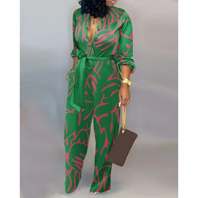 Damen Denim Jumpsuit mit modischem Patchwork-Design und praktischen Taschen Echoarchiv