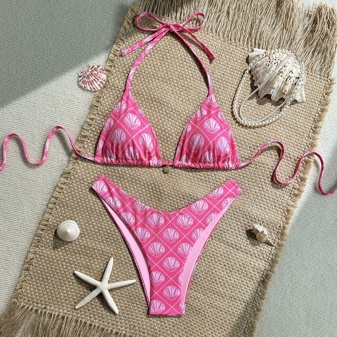 Damen Triangel-Bikini mit maritimem Muschel-Muster Echo Archiv