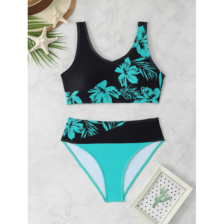Damen Bikini-Set mit hohem Bund und floralem Muster Echo Archiv