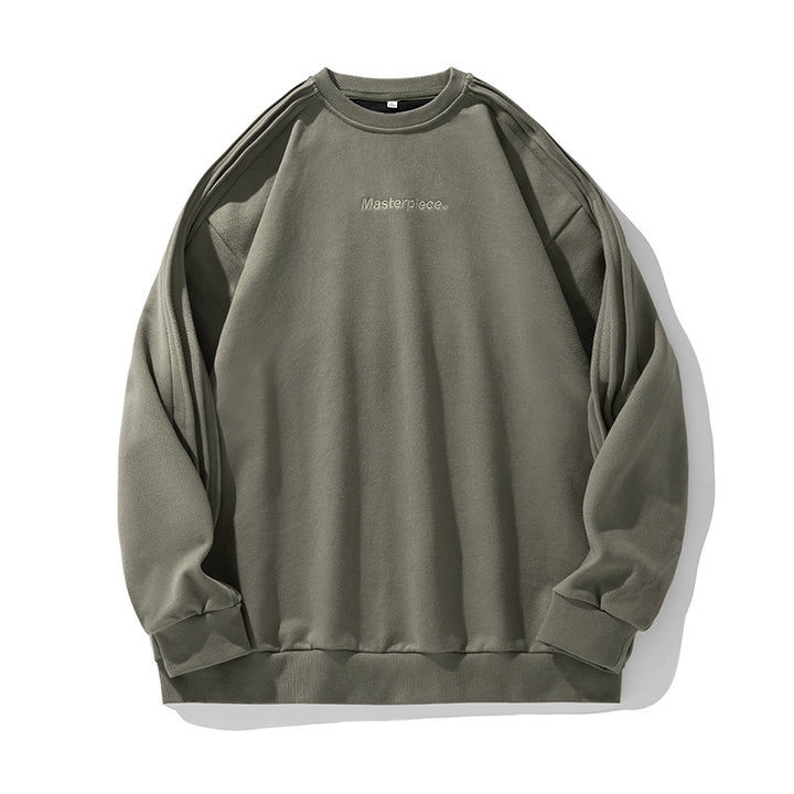 Unisex Oversize-Sweatshirt im Minimalstil mit Schulterpaspeln und feiner Bruststickerei Echo Archiv