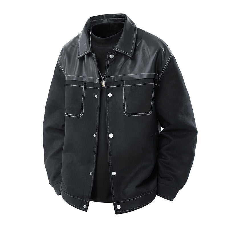 Herren Modische Velourslederjacke Echo Archiv