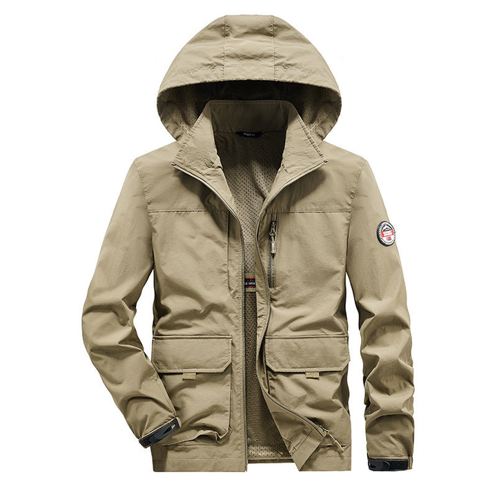 Herren Ultraleichte Kapuzen-Fieldjacke mit Mesh-Innenfutter und Mehrfach-Taschen Echo Archiv