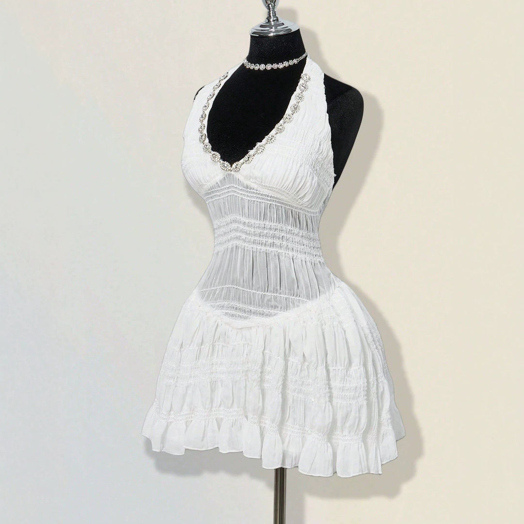 Damen Sommerliches Kleid im romantischen Vintage-Stil mit raffinierten Falten Echo Archiv