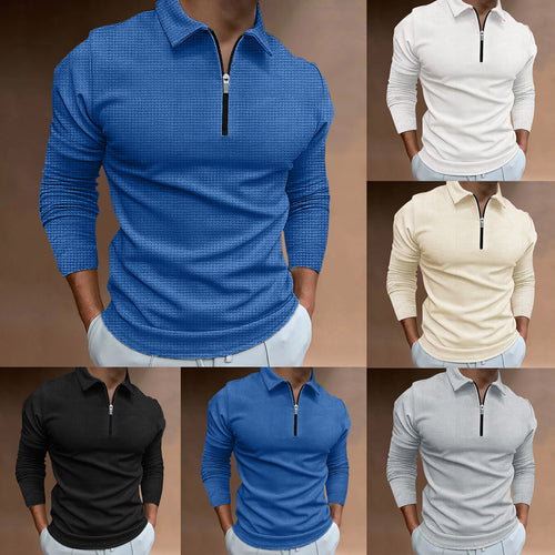 Herren Langarmshirt mit hochwertigem Reißverschluss und strukturiertem Design Echoarchiv