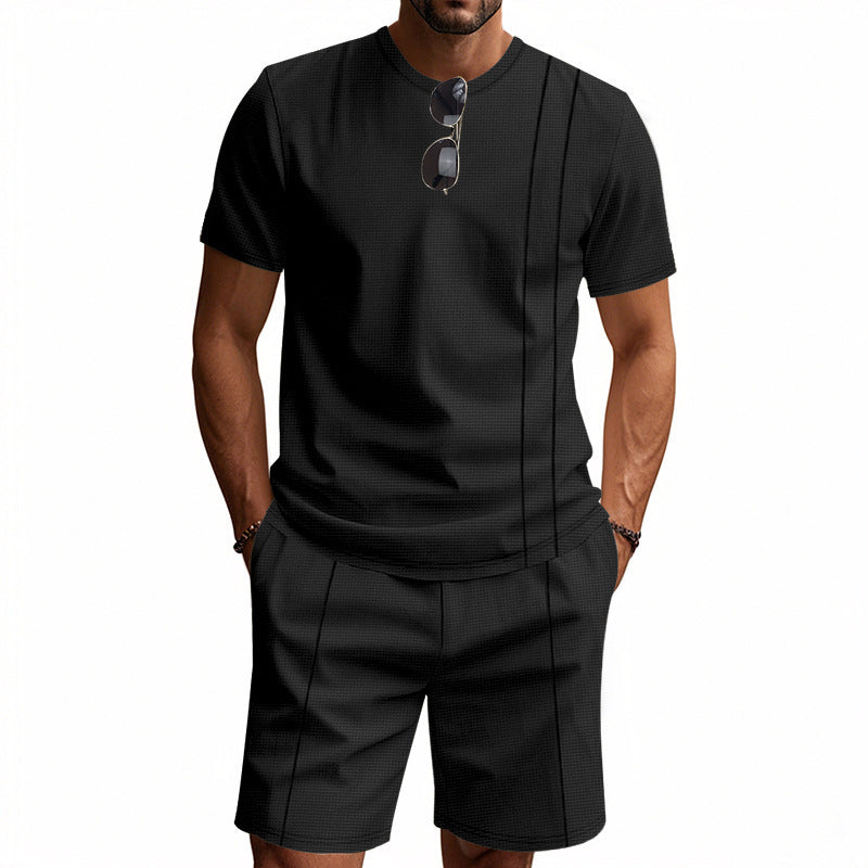 Herren Sportliches Kurzarm- und Shorts-Set aus atmungsaktivem Material Echoarchiv