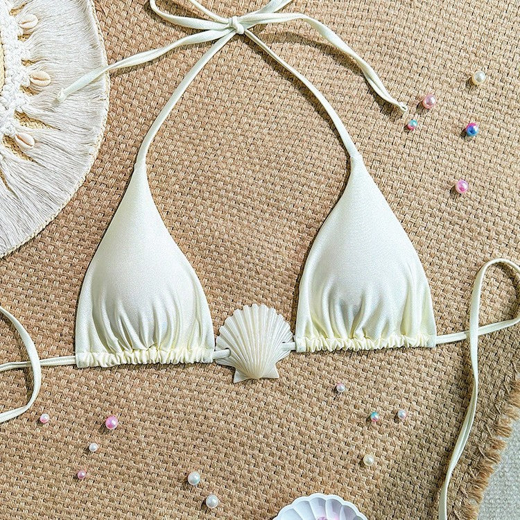 Damen Triangel-Bikini-Oberteil mit muschelförmigem Detail Echo Archiv