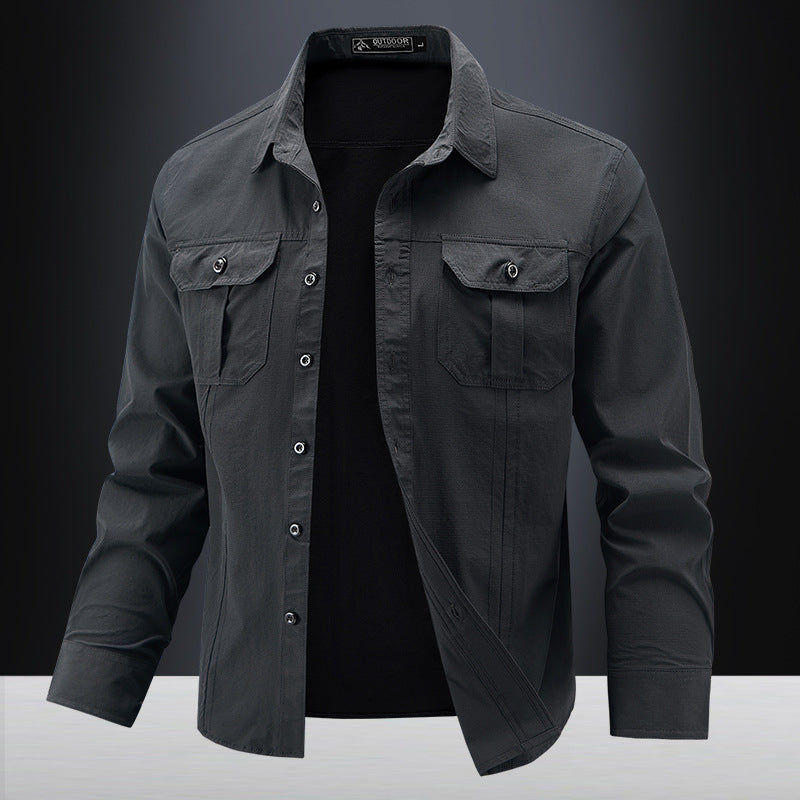Herren Lässige Hemdjacke mit Brusttaschen Echo Archiv