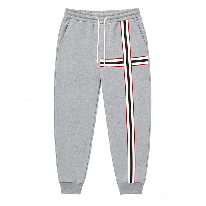 Herren Jogginghose mit kontrastierenden Seiten- und Querstreifen Echoarchiv
