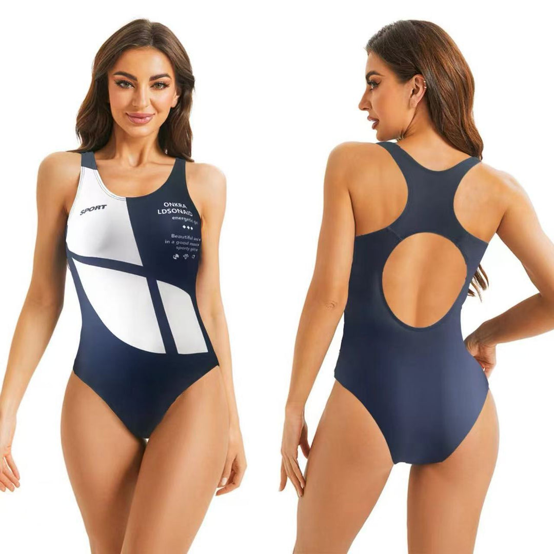 Damen Sportlicher Schwimmanzug mit dynamischen Designelementen Echo Archiv