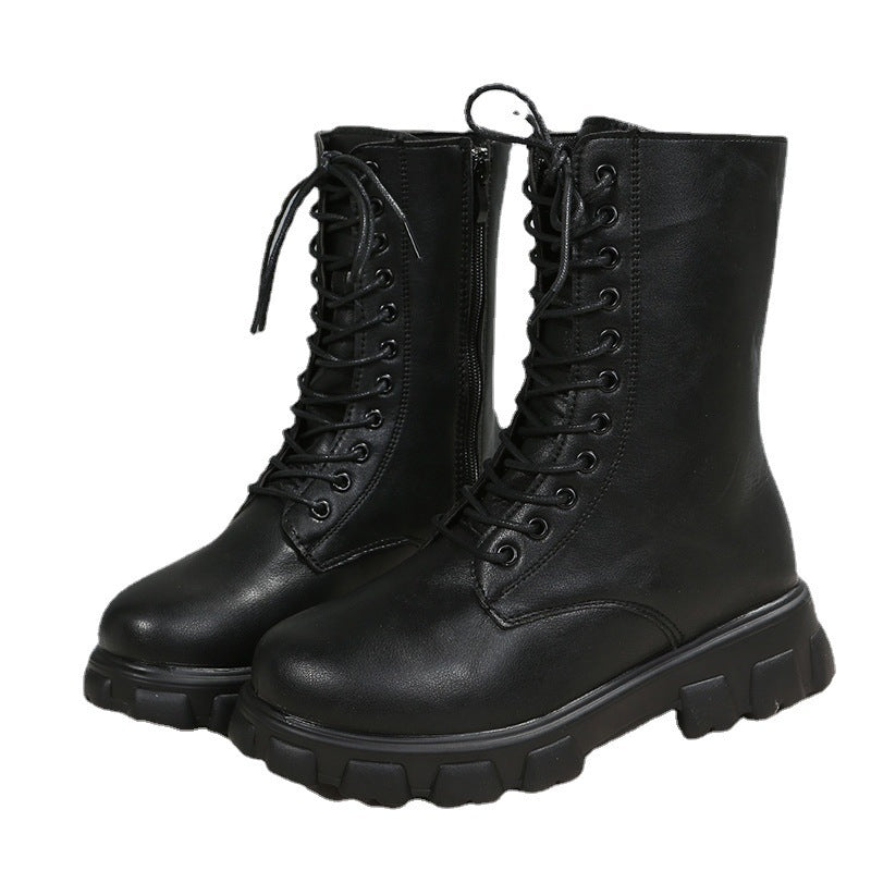 Damen Schnürboots mit robustem PlatEchoarchivu und seitlichem Reißverschluss Echoarchiv