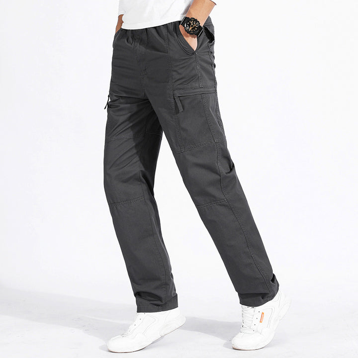Damen lockere Cargo-Hose mit elastischem Bund, Mehrfachtaschen und Knieabnähern – Avélisse