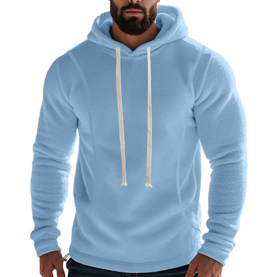 Herren Fleece-Kapuzenpullover mit praktischen Taschen – Cavarno