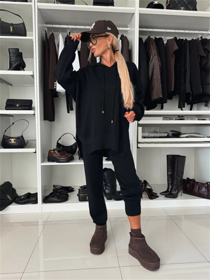Damen oversized Kapuzenpullover und tapered Jogger Lounge-Set – Auréline